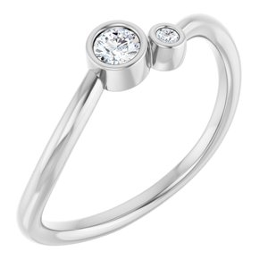 14K White 1/8 CTW Diamond Two-Stone Ring